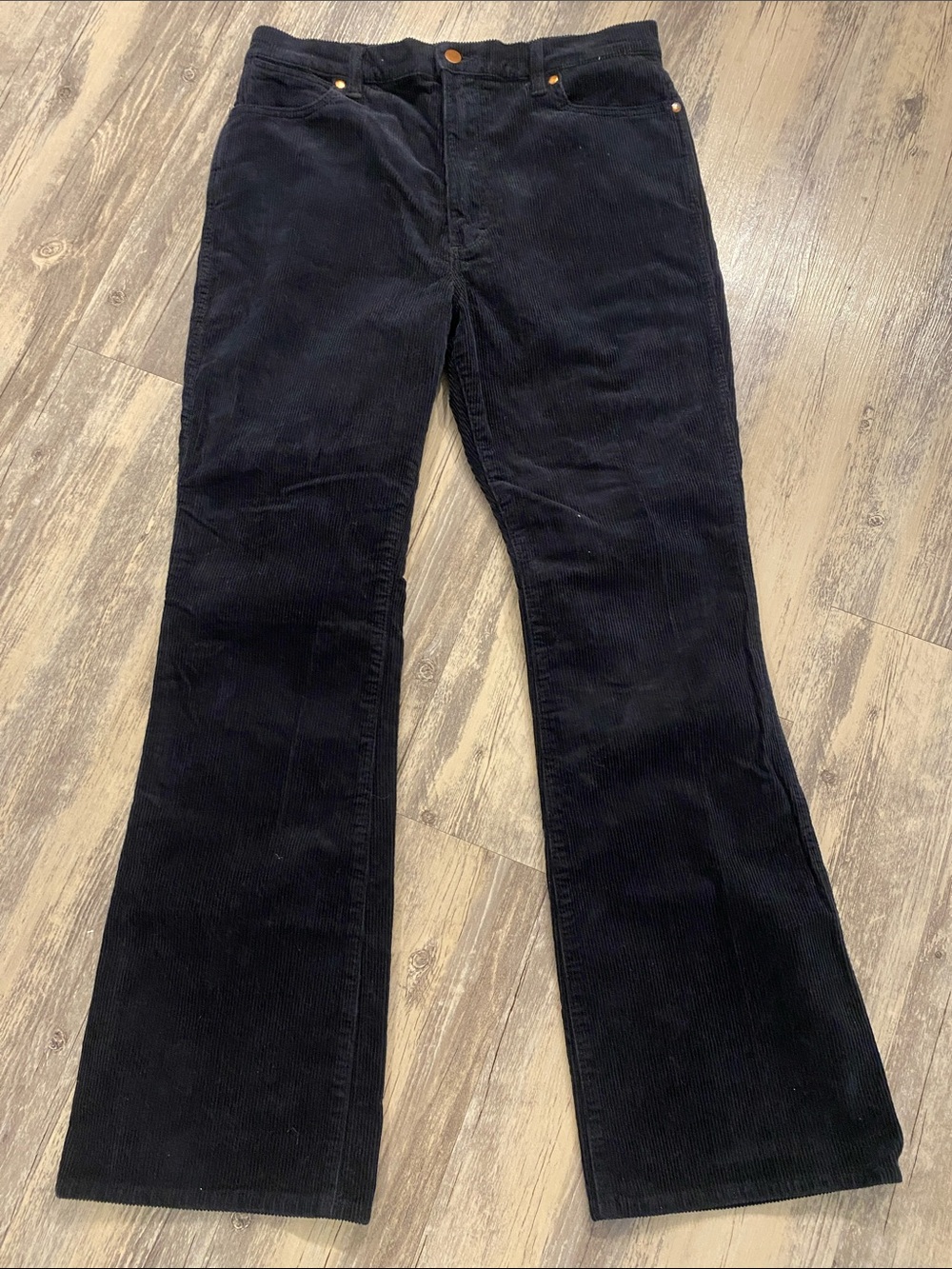 Wrangler Corduroy Westward 626 Black High Rise Boot Pants W32 L31